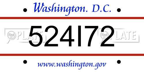 524I72 District Of Columbia License Plate
