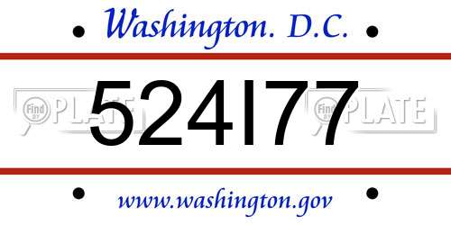 524I77 District Of Columbia License Plate