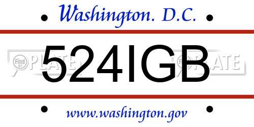 524IGB District Of Columbia License Plate