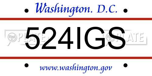 524IGS District Of Columbia License Plate
