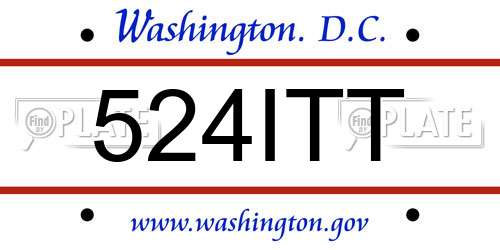 524ITT District Of Columbia License Plate