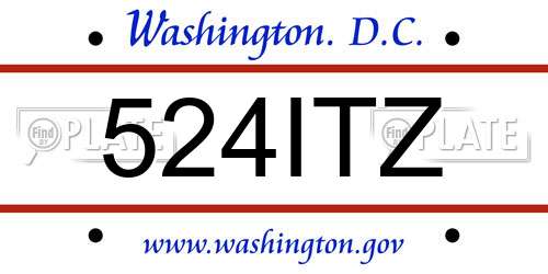 524ITZ District Of Columbia License Plate