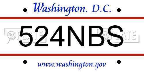 524NBS District Of Columbia License Plate