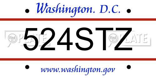 524STZ District Of Columbia License Plate