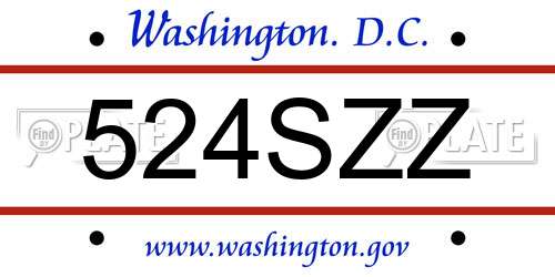 524SZZ District Of Columbia License Plate