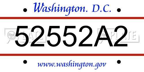 52552A2 District Of Columbia License Plate