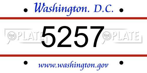 5257 District Of Columbia License Plate