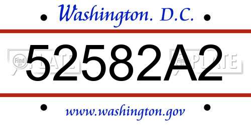 52582A2 District Of Columbia License Plate