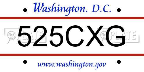 525CXG District Of Columbia License Plate
