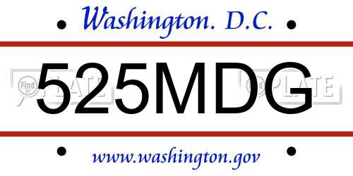 525MDG District Of Columbia License Plate