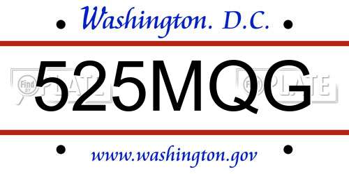 525MQG District Of Columbia License Plate