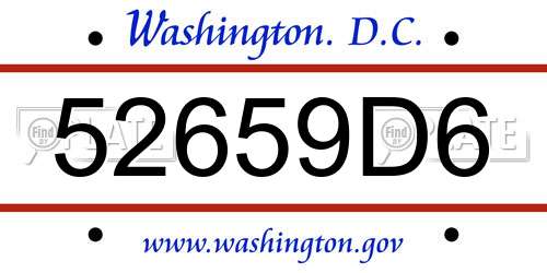 52659D6 District Of Columbia License Plate