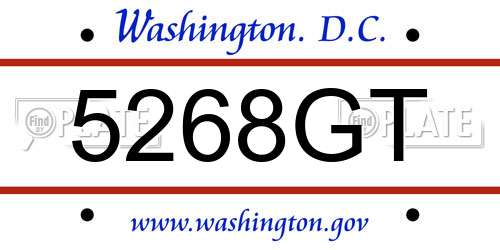 5268GT District Of Columbia License Plate