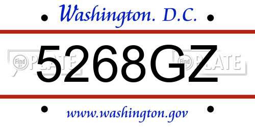 5268GZ District Of Columbia License Plate