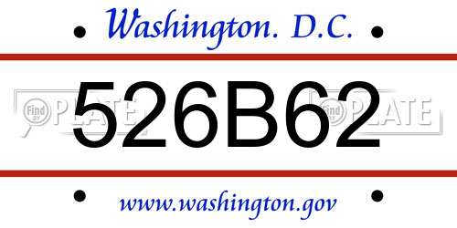 526B62 District Of Columbia License Plate