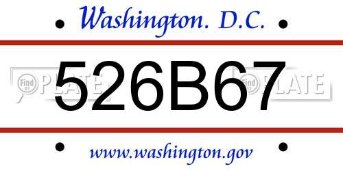 526B67 District Of Columbia License Plate