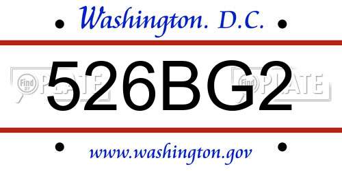 526BG2 District Of Columbia License Plate