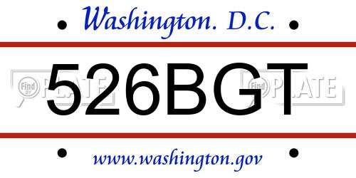 526BGT District Of Columbia License Plate