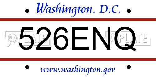 526ENQ District Of Columbia License Plate