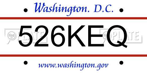 526KEQ District Of Columbia License Plate