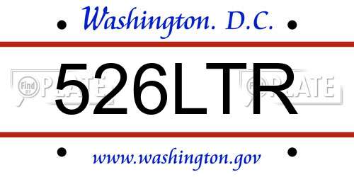 526LTR District Of Columbia License Plate