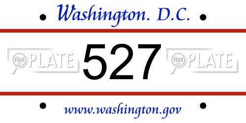 527 District Of Columbia License Plate