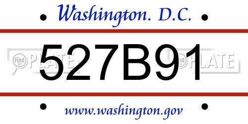 527B91 District Of Columbia License Plate