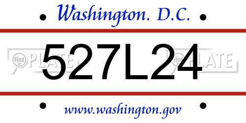 527L24 District Of Columbia License Plate