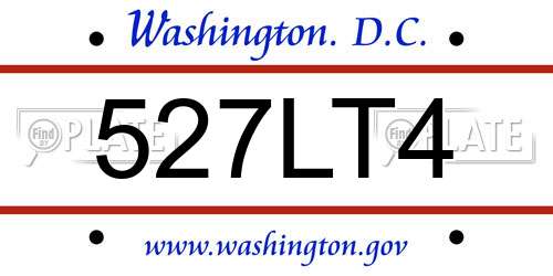 527LT4 District Of Columbia License Plate