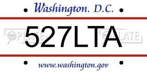 527LTA District Of Columbia License Plate