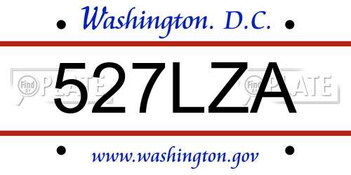 527LZA District Of Columbia License Plate