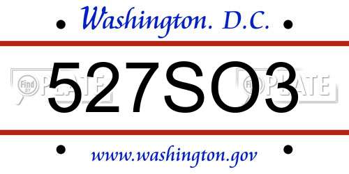 527SO3 District Of Columbia License Plate