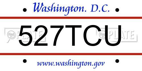 527TCU District Of Columbia License Plate