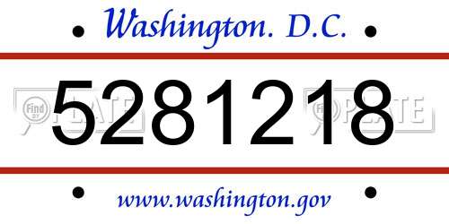 5281218 District Of Columbia License Plate