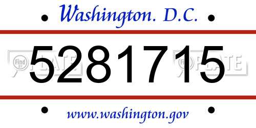 5281715 District Of Columbia License Plate