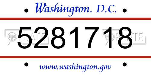 5281718 District Of Columbia License Plate