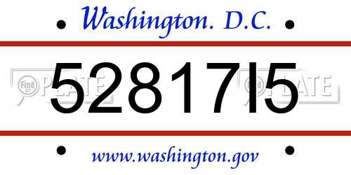 52817I5 District Of Columbia License Plate