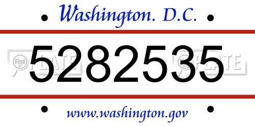 5282535 District Of Columbia License Plate