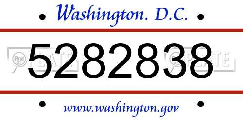 5282838 District Of Columbia License Plate