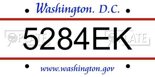 5284EK District Of Columbia License Plate