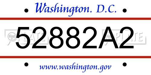 52882A2 District Of Columbia License Plate