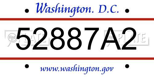 52887A2 District Of Columbia License Plate