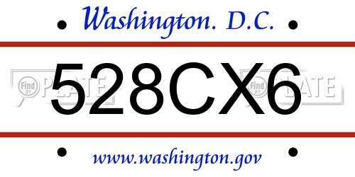 528CX6 District Of Columbia License Plate