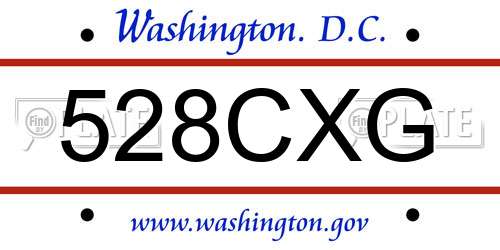 528CXG District Of Columbia License Plate