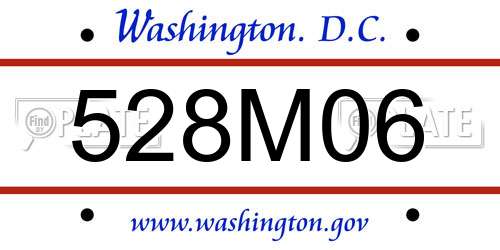 528M06 District Of Columbia License Plate