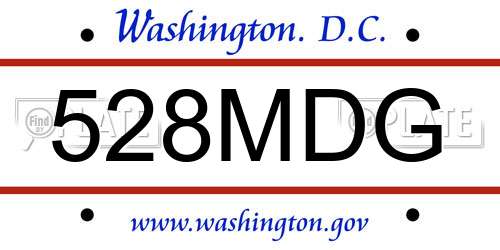 528MDG District Of Columbia License Plate