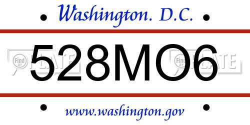 528MO6 District Of Columbia License Plate