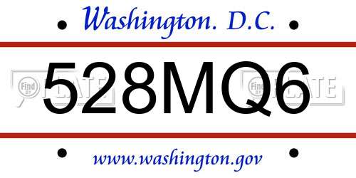 528MQ6 District Of Columbia License Plate