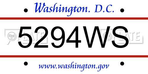 5294WS District Of Columbia License Plate