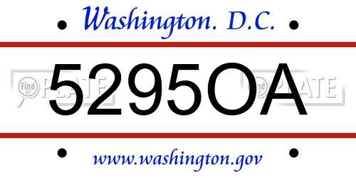 5295OA District Of Columbia License Plate